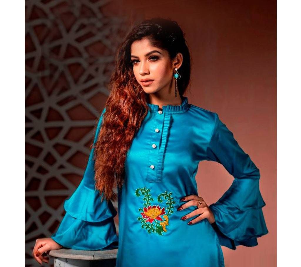 Paste Color Silk Kurti