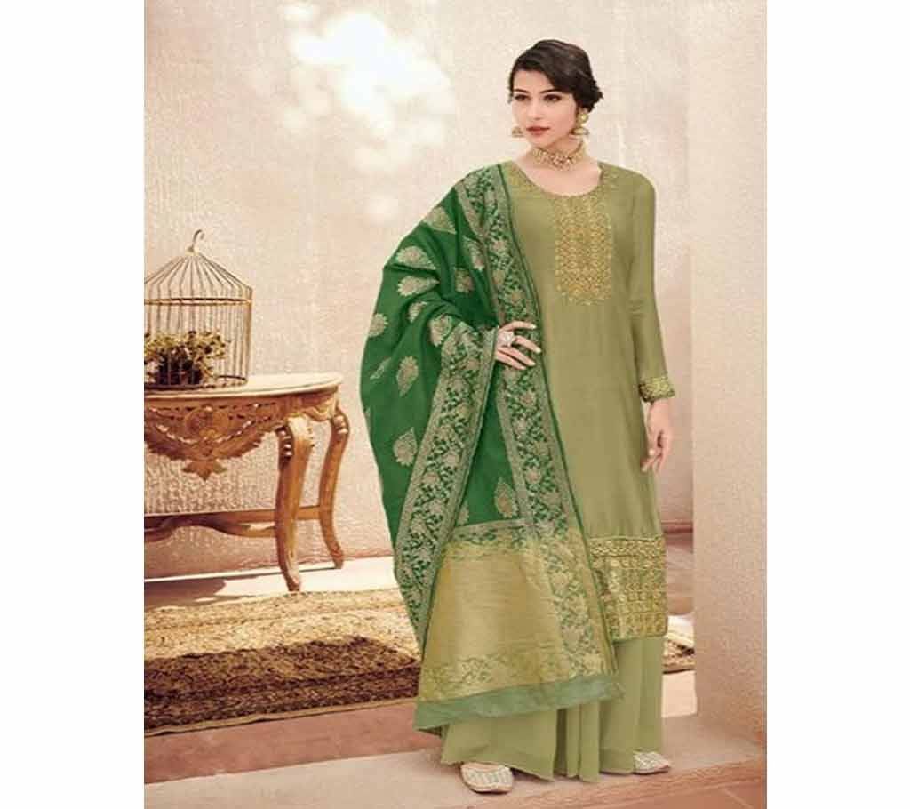 Hansa Banarasi Vol 7 - Sea Green With Green Orna - 7002- RAF