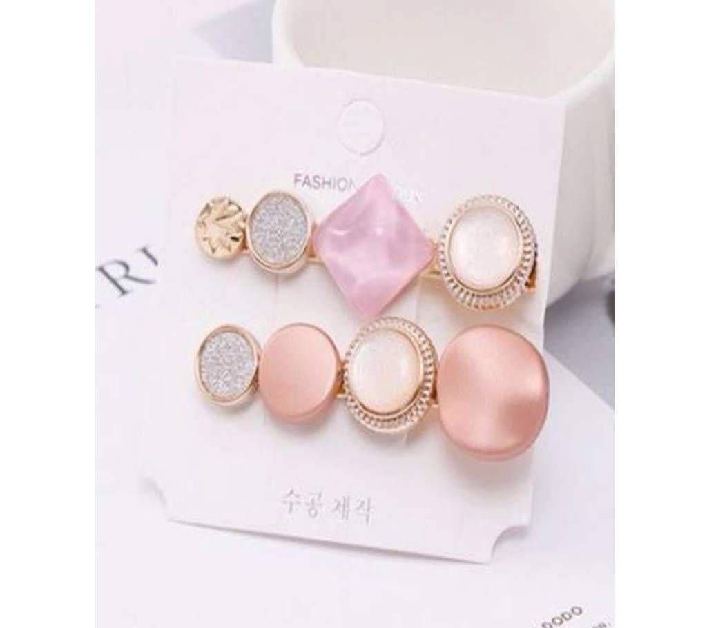 2 Pcs Acrylic candy color Metal Women Hairpins