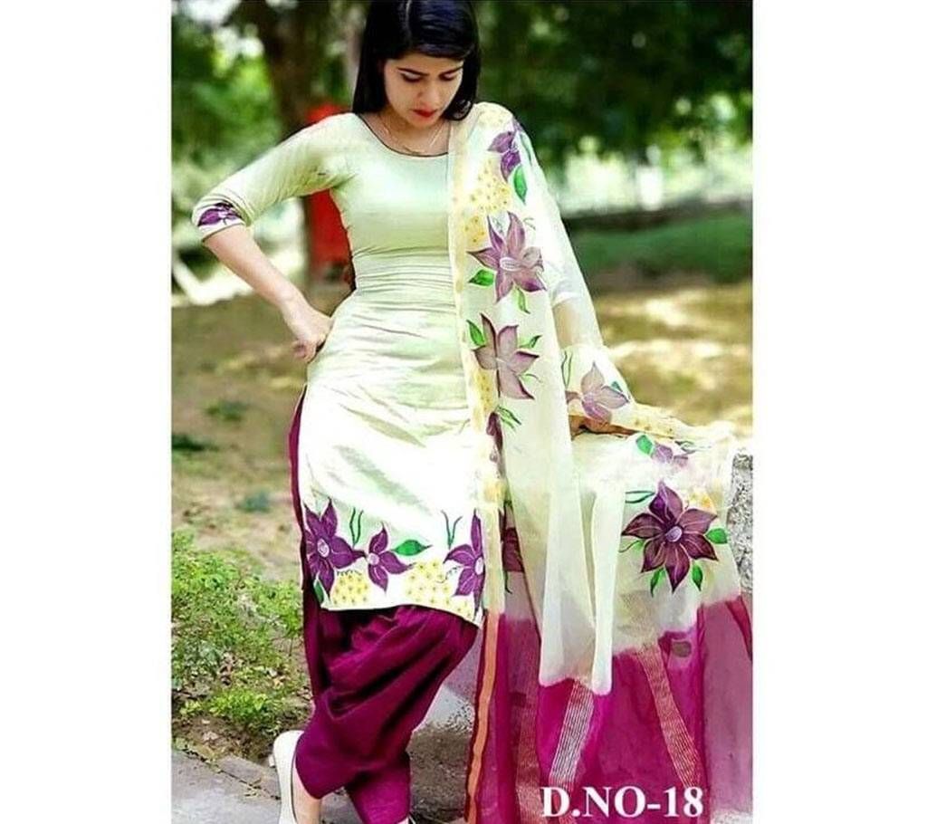 Unstitched Cotton Salwar Kamiz Suit 