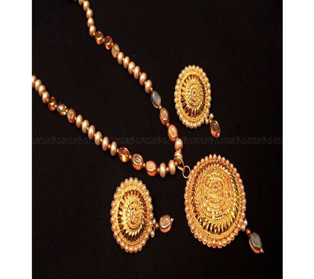 Gold Plated Locket Set Pearl Jewelry  CH32  HMM