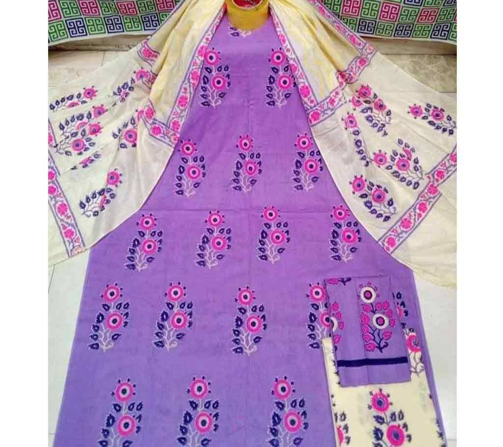Deshi Cotton Unstitched Screen Printed 3Pcs - C70 - MHG