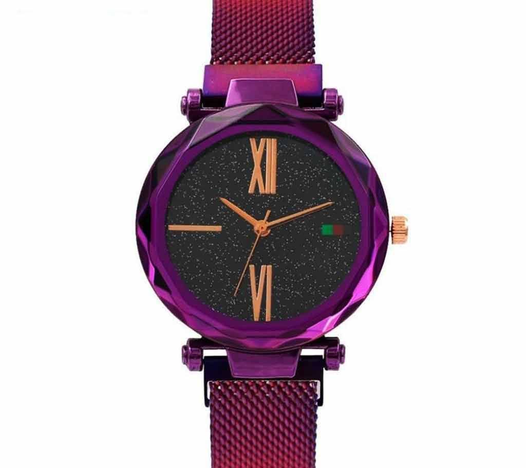 Starry Sky Women Wristwatch Magnetic Buckle Stainless Steel Mesh Belt Quartz Watches