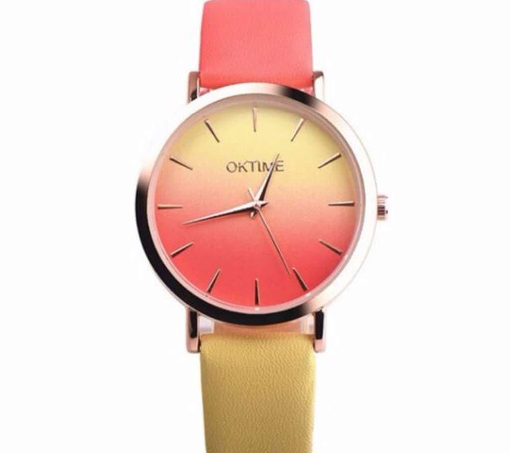 OKTIME Leather Casual Quartz Watch For Women