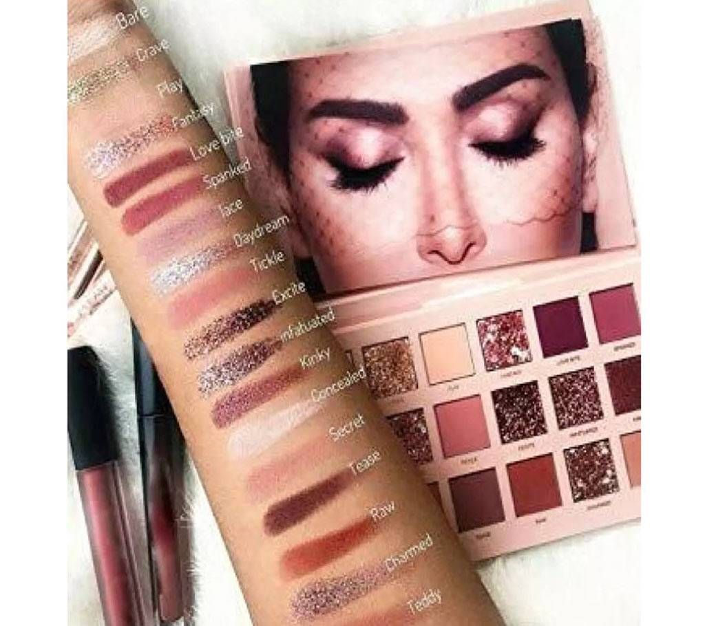Huda beauty 18 colour eye shadow palette -rose gold-0.99 g USA