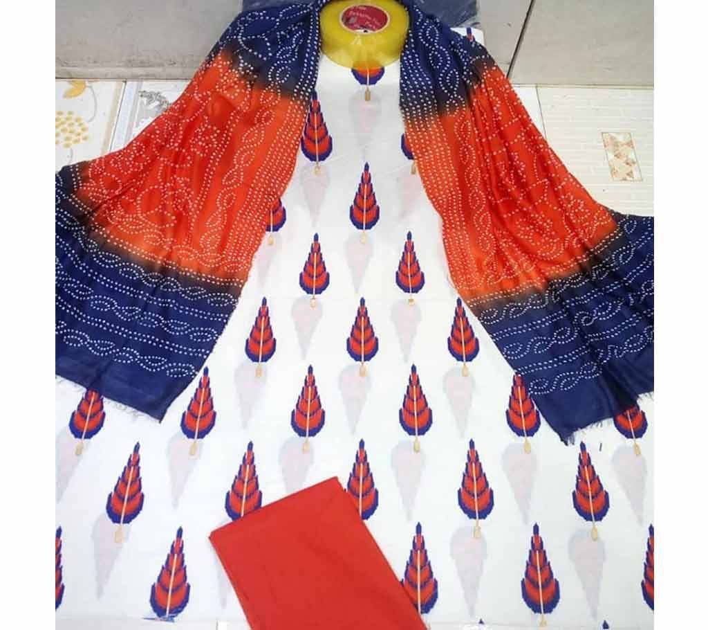 Unstitched Joypuri Cotton 3piece JCS003