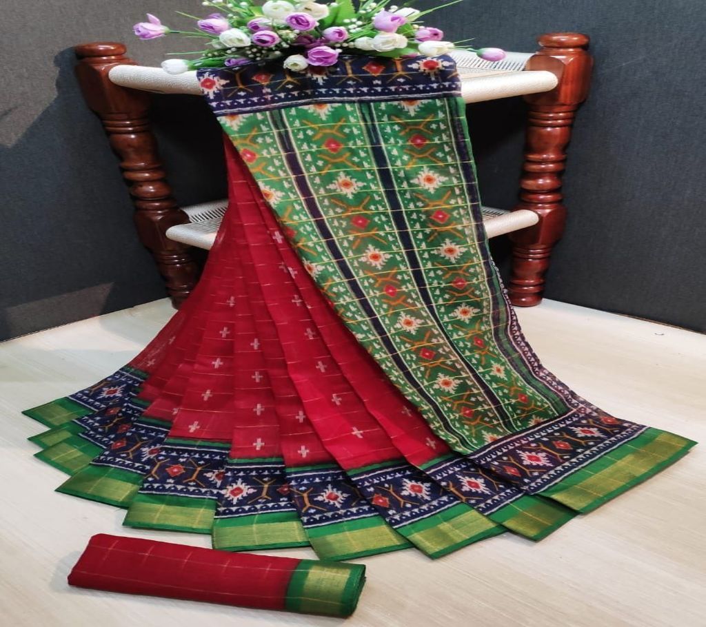 Indian Cotton Ikkat Print Saree 25