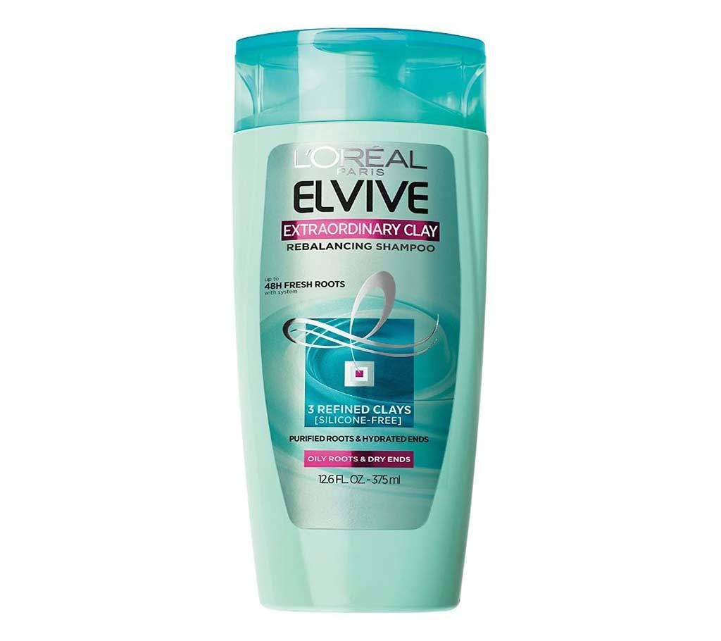 Loreal Paris Elvive Extraordinary Clay Re-Balancing Shampoo-375ml-France