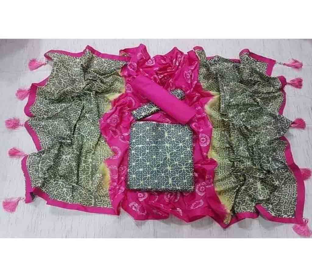 Bexi Voil Leach Vegetable Batik Three Piece For Women-23