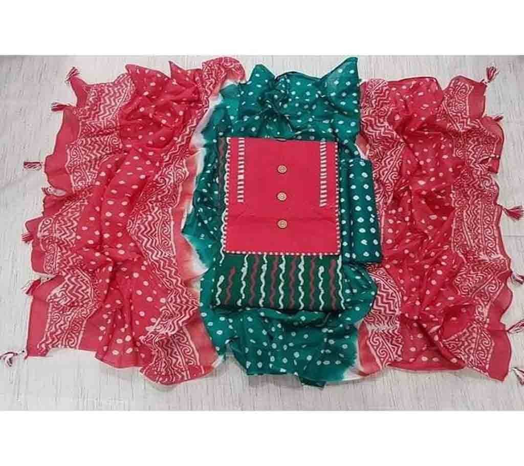 Unstitched Bexi Voil Leach Vegetable Batik Three Piece For Women-24