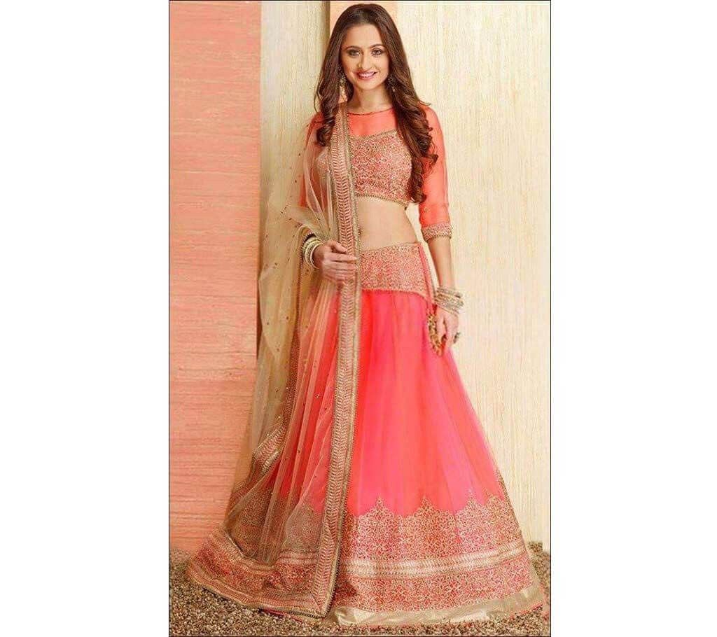 Semi-stitched Soft Georgette Embroidery Lehenga