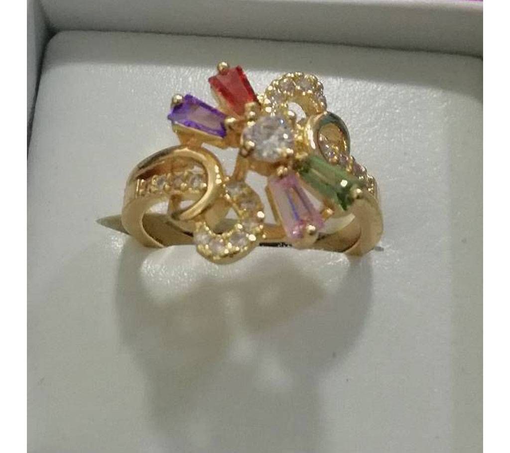 Multicolour Stone Setting Ladies Finger Ring