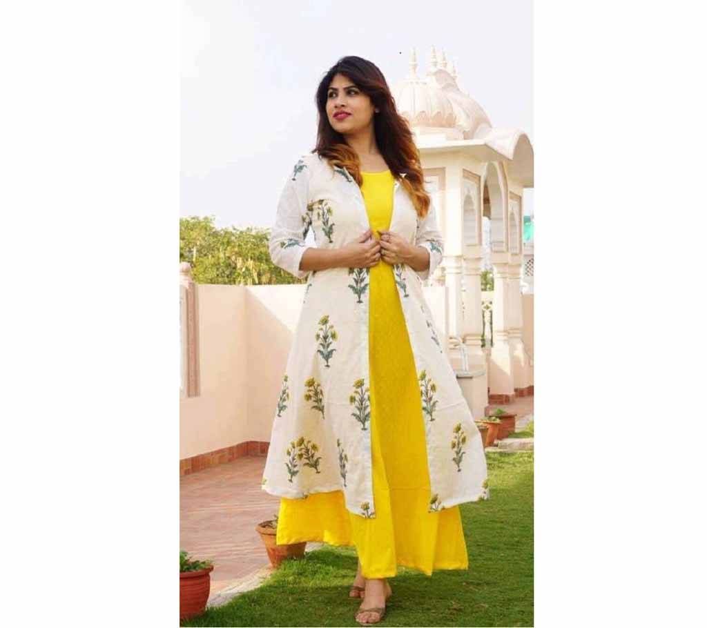 China Linen Georgette Embroidered Unready Kurti