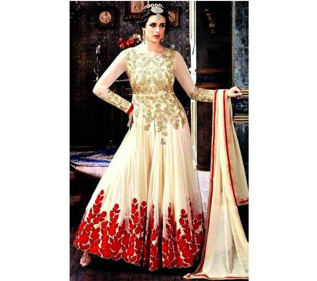 Unstitched Georgette Embroider Long Party Dress Copy