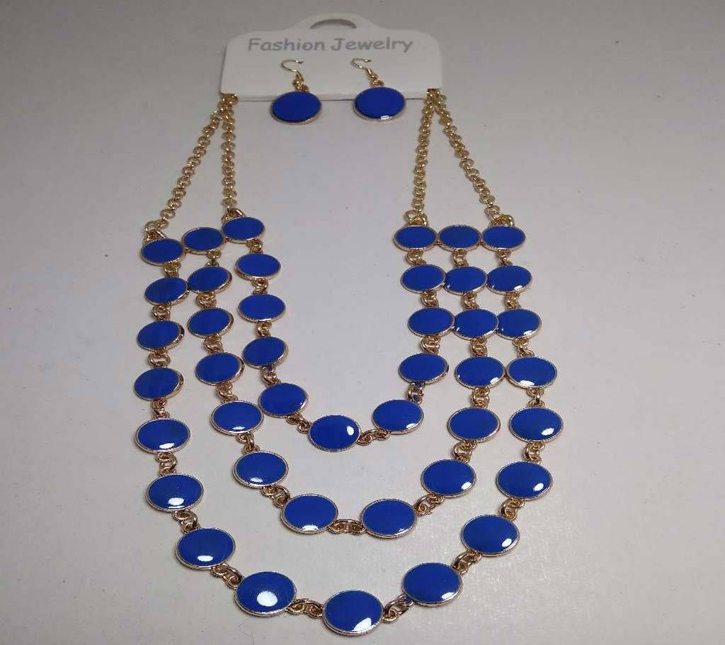 stone setting necklace with earring 