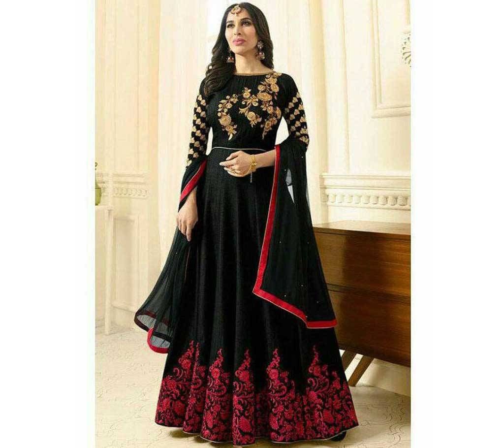 SEMISTICHED EMBROIDERY GEORGETTE DRESS - (COPY)
