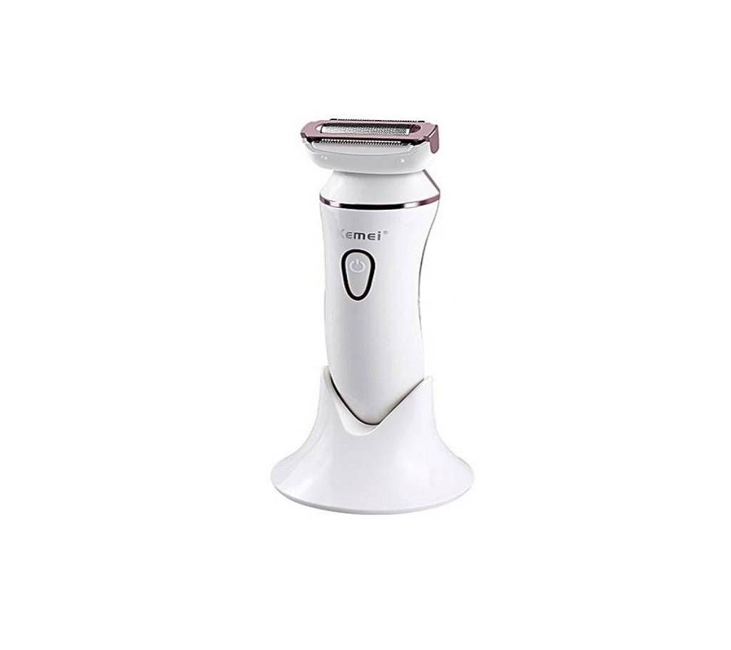 Kemei KM-7202 Electric Epilator with Wash Brush Cleaning Hair Remover - White