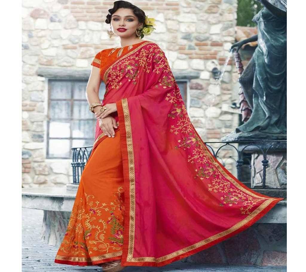 Georgette and embroidery work saree nsc-714