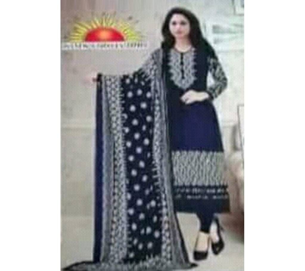 Unstitched Block Printed Jorjet Three-Piece