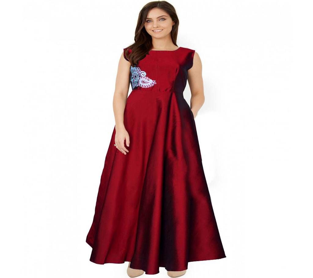 Paris Stitched Maroon Color Gown 