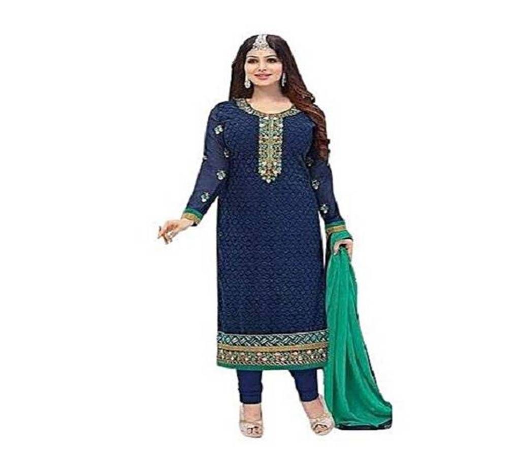 Unstitch Regular Block Design Cotton Three Piece 