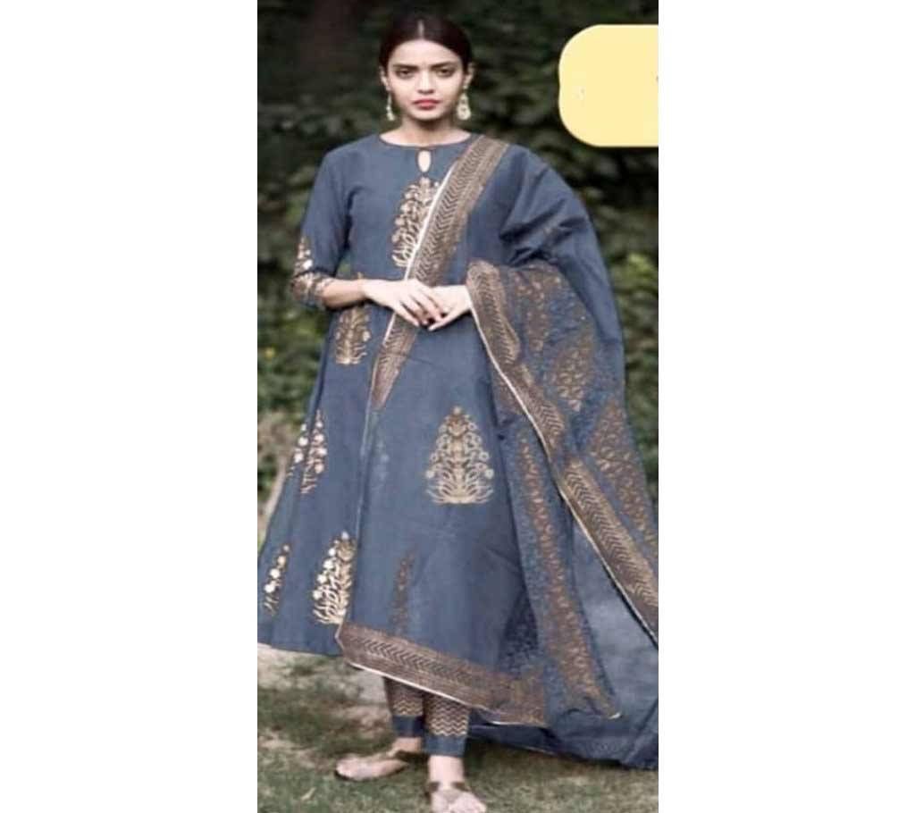 Unstiched skin printed Rajdhani voyal cotton  salwar kameez seblock-197