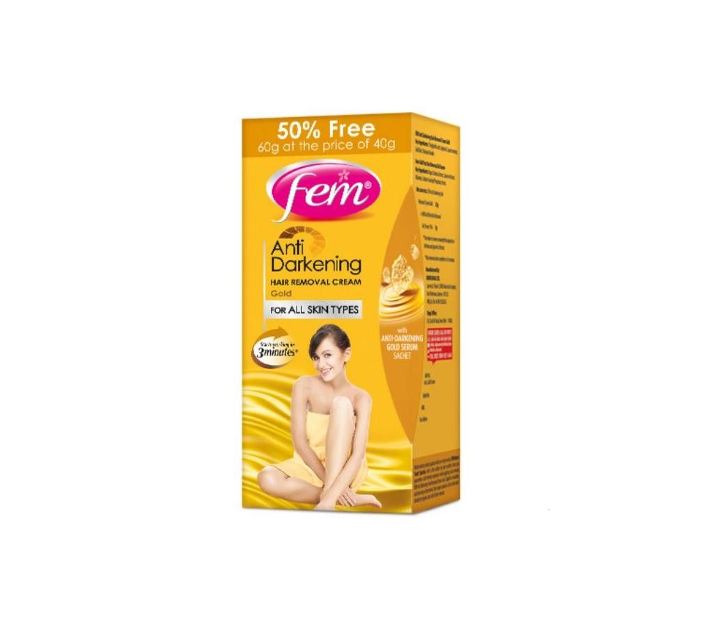 Fem Anti-Darkening Hair Removal Cream (Gold) - India