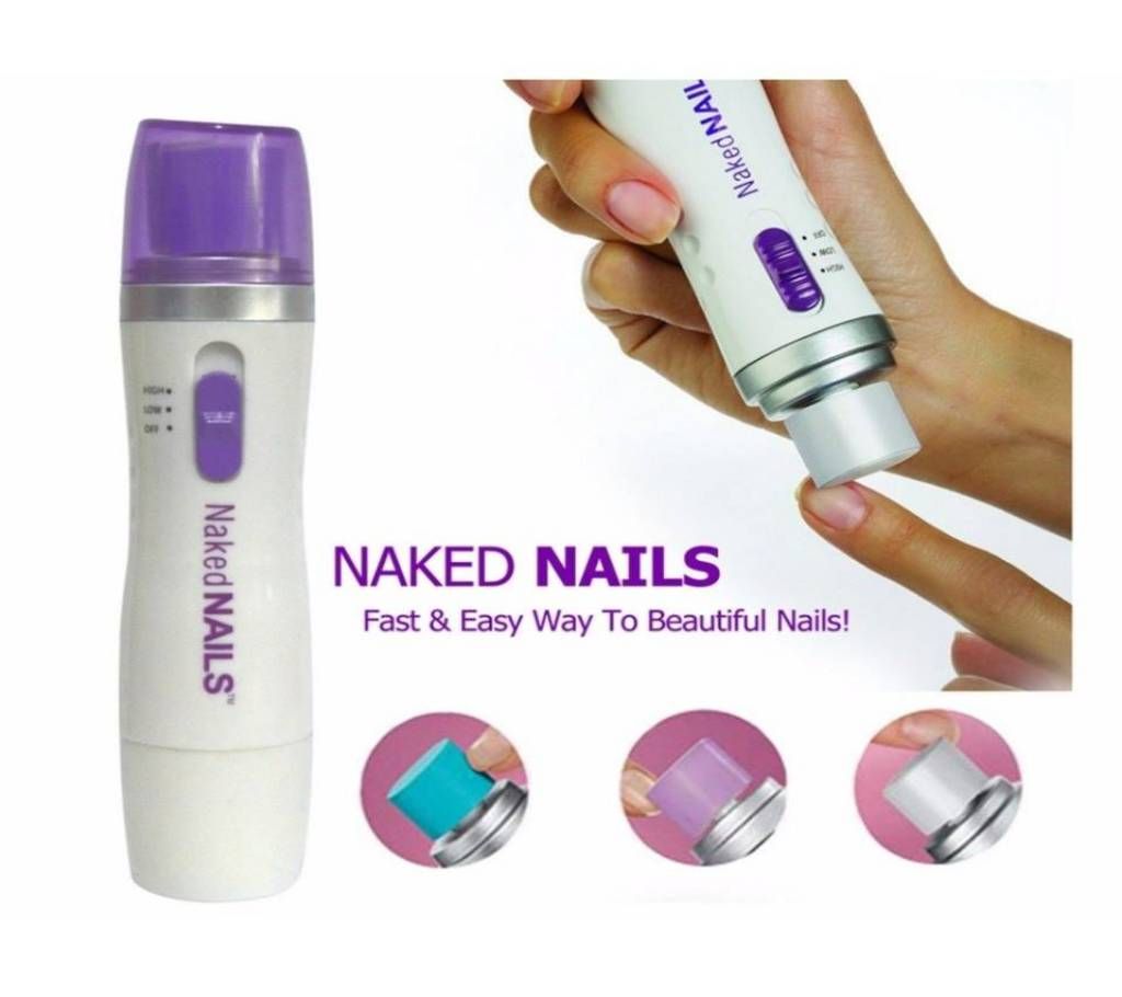 3 In 1 File/Buff/Shine Naked Nail Electronic Manicure/Pedicure Set