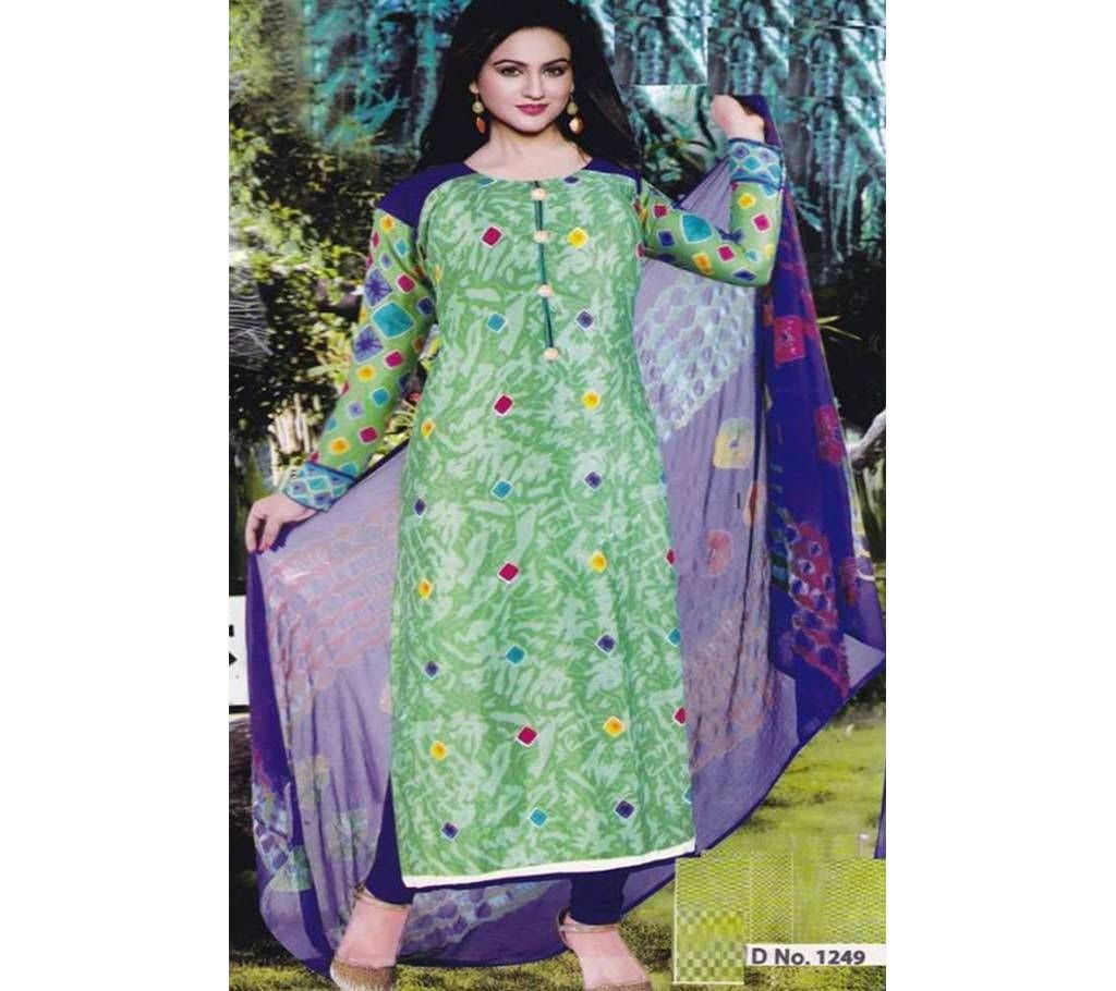 Unstitched Embroidery Kotton Salwar Kameez Copy