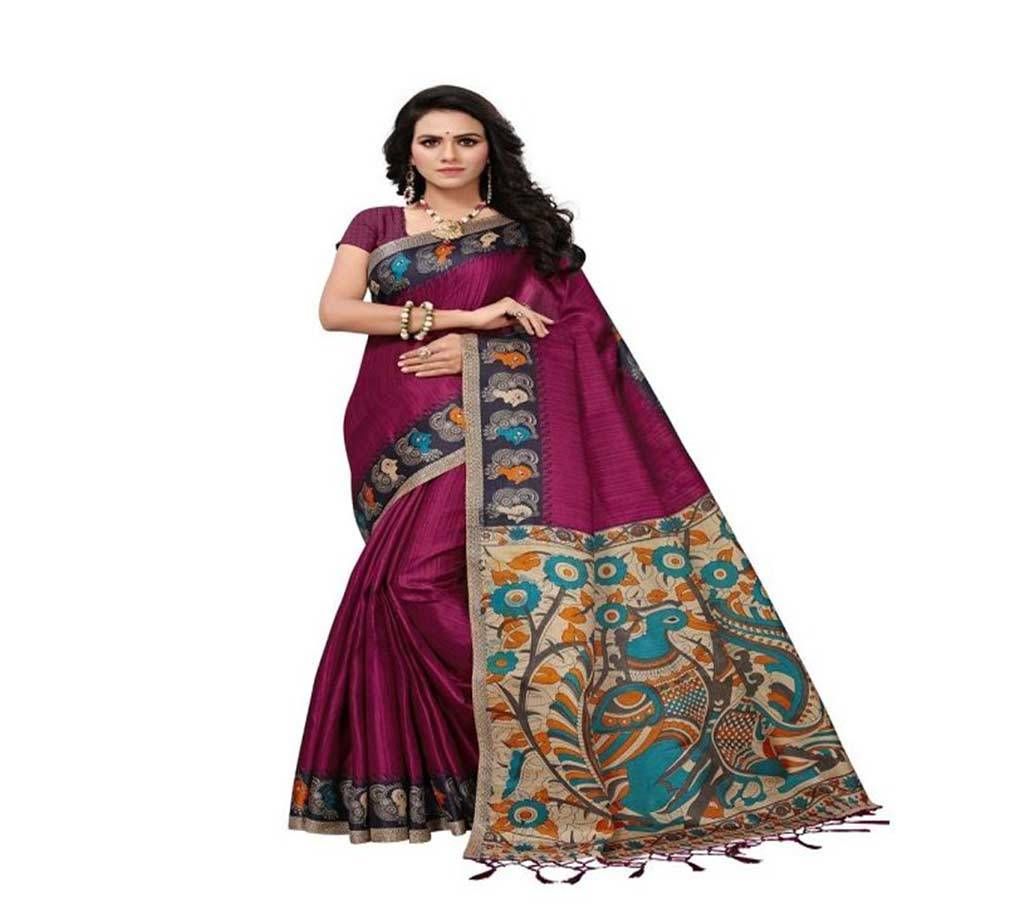 Mayshury Silk Saree - Dark Violet Red  