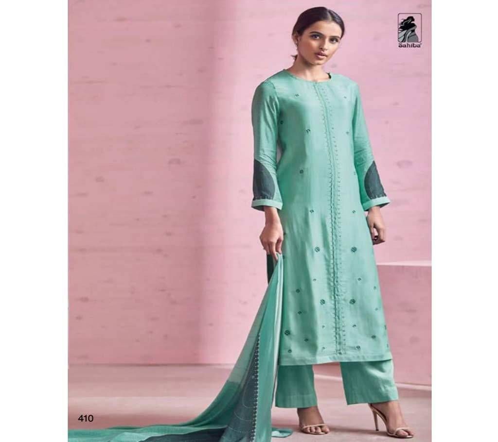 Sahiba Rose Pink - 410 Unstitched Cotton Three-piece