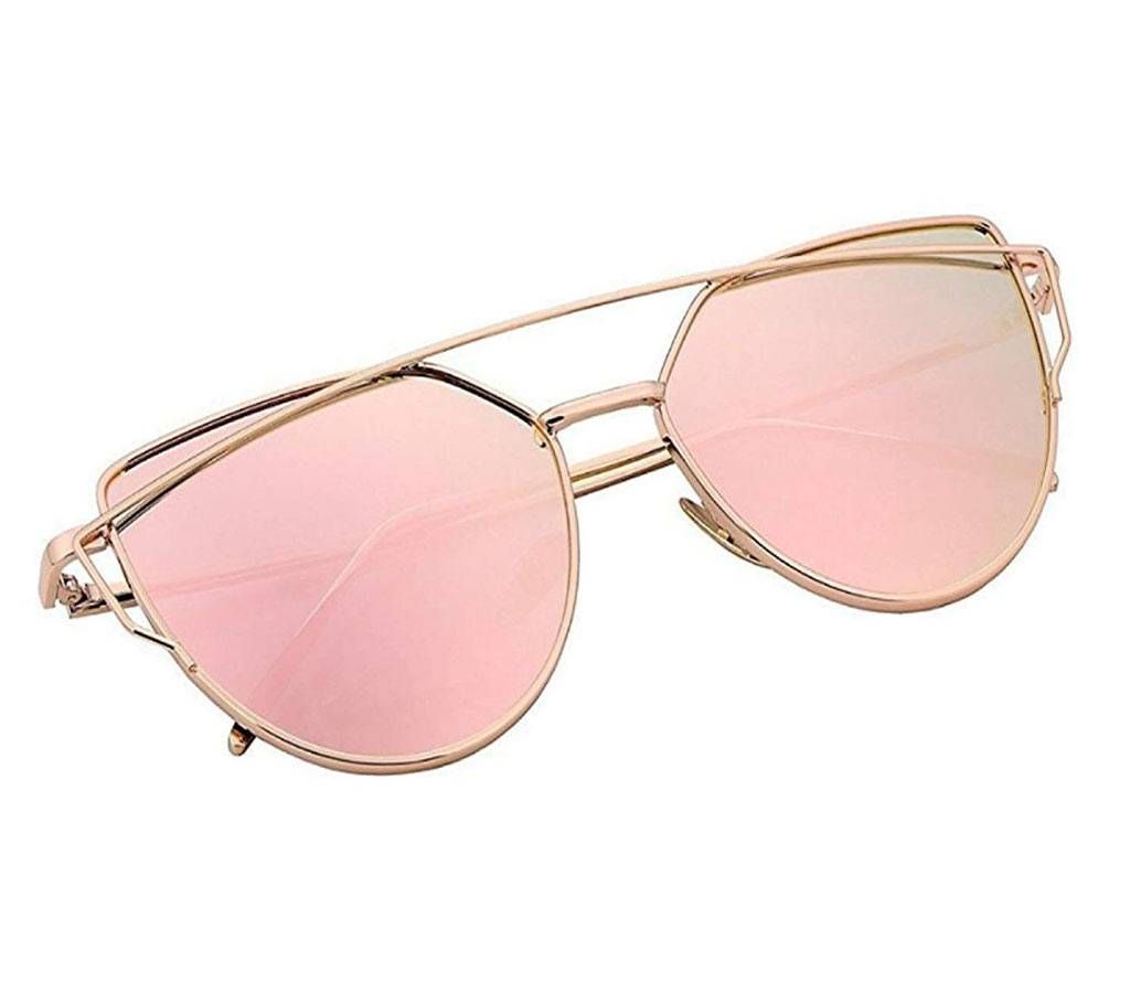 Pink Alloy Double-Deck Luxury Cat Eye Sunglasses for Women