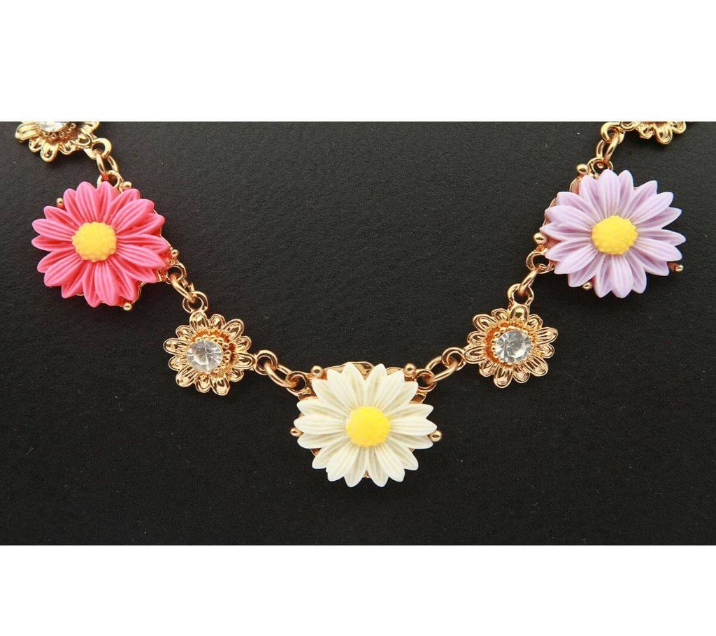Multi Color Flowers  Necklace