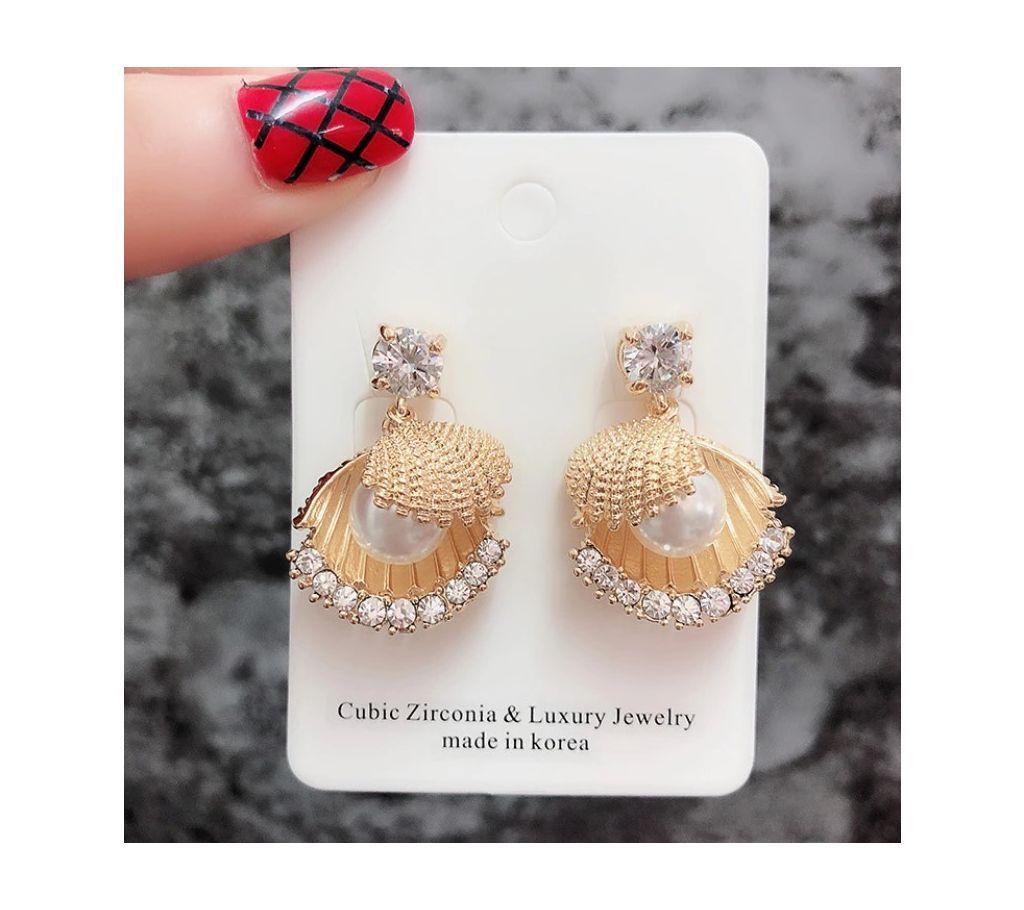 Metal Shell Drop Earrings For Ladies (1 Pair)