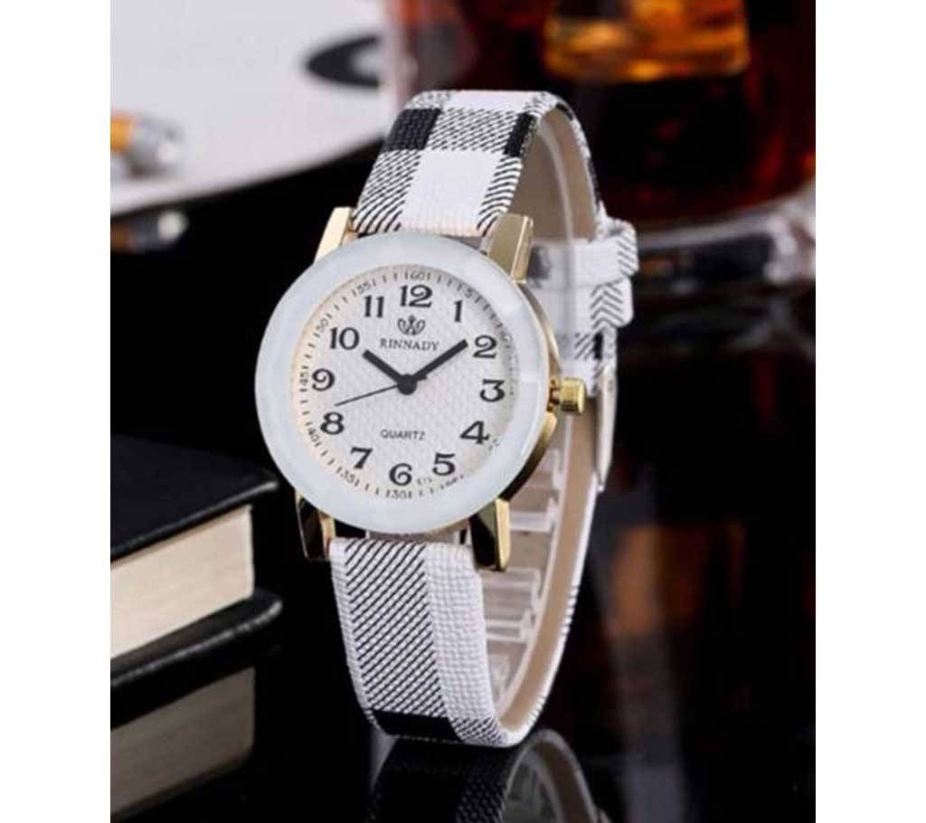 Women Leather Band Analog Quartz Round Wrist Watches