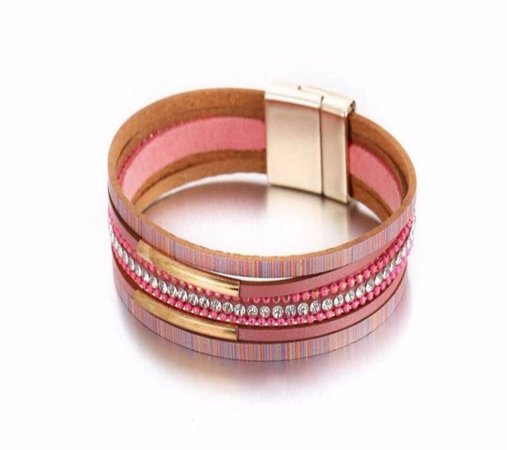 Multilayer Magnet Leather Crystal Bracelets For Women