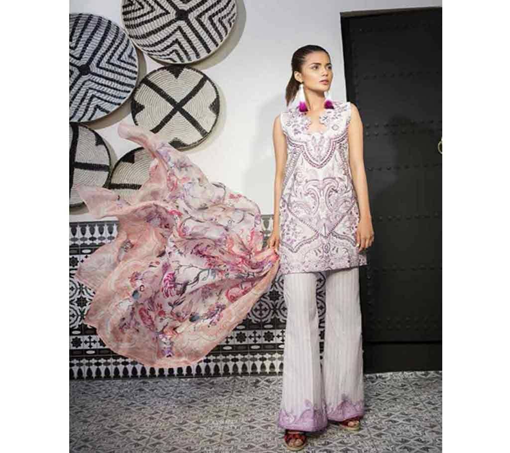 Cyra Fashion Mahgul Vol 1 Luxury Lawn - 10003 - Light Ash - ASI