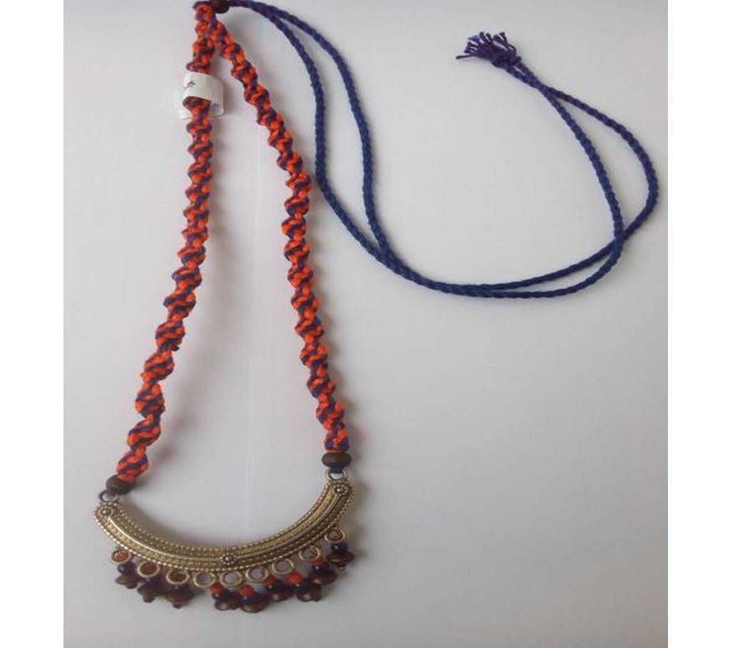 Blue & Orange color long Necklace