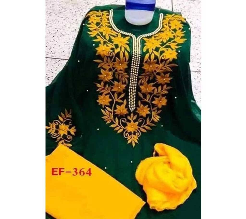 Indian Unstitched weightless Georgette Embroidery Carcupi Kameez For women