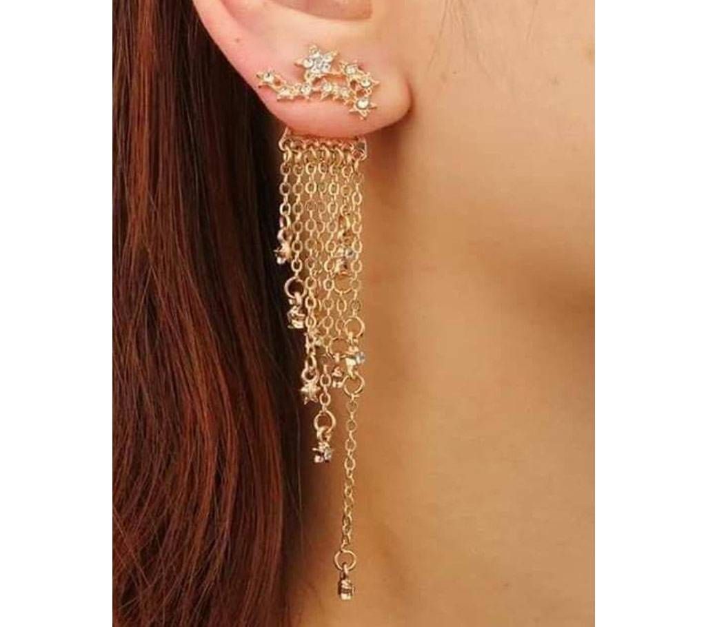 Chain Tassel Star Drop Earrings
