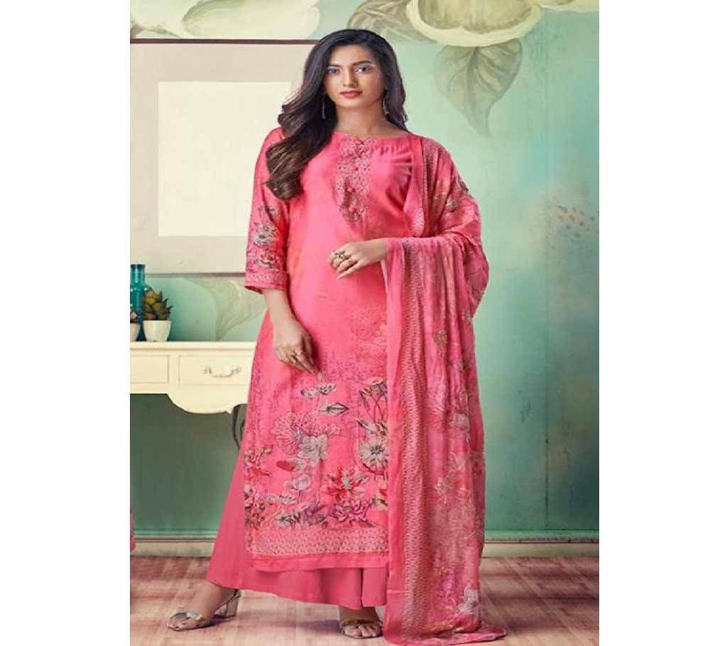 Unstitched Vivek Parina Three piece Malai cotton (100% Indian )