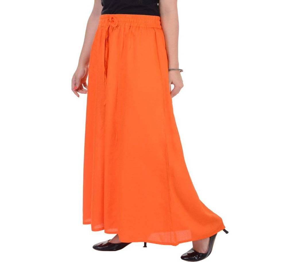 Fashion Womens Rayon Palazzo (Orange, Free Size)