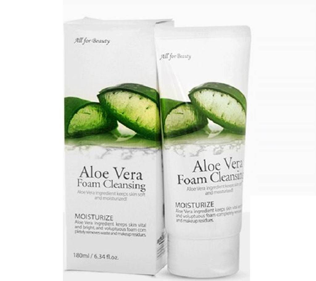 ALL FOR BEAUTY ALOE VERA FOAM CLEANSING FACE WASH-180ml-Korea  