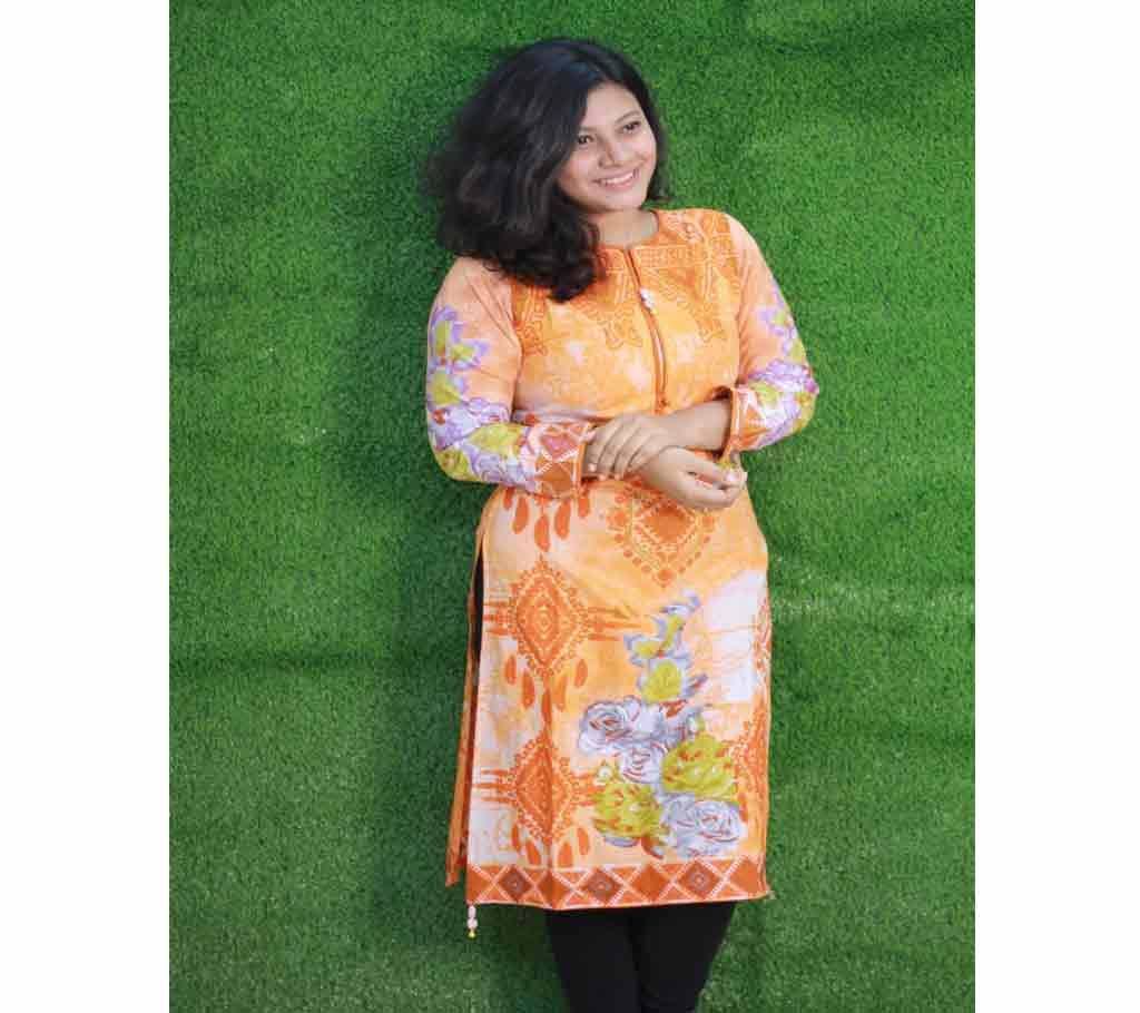 Peach 1Pc Kurti For Women 