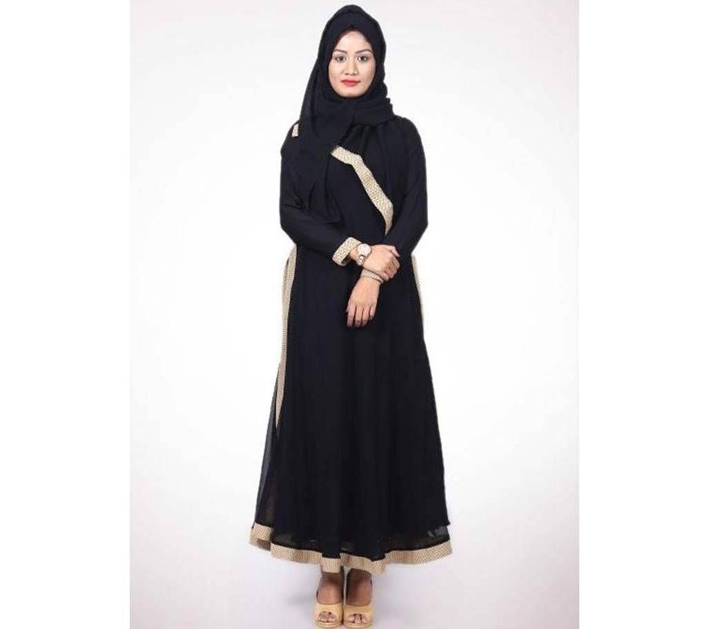 Black Polyester Borka For Women