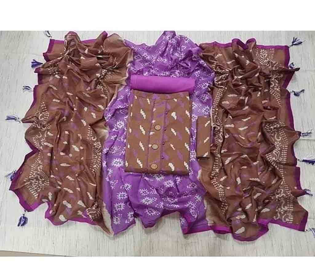 Unstitched Bexi Voil Leach Vegetable Batik Three Piece For Women-25