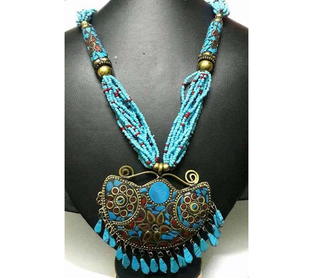 Ladies artificial pearl setting necklace 