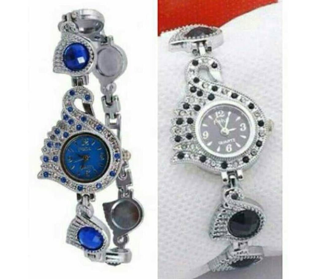 PEACOCK PRIDE Ladies Wrist Watch- 2 Pcs Combo