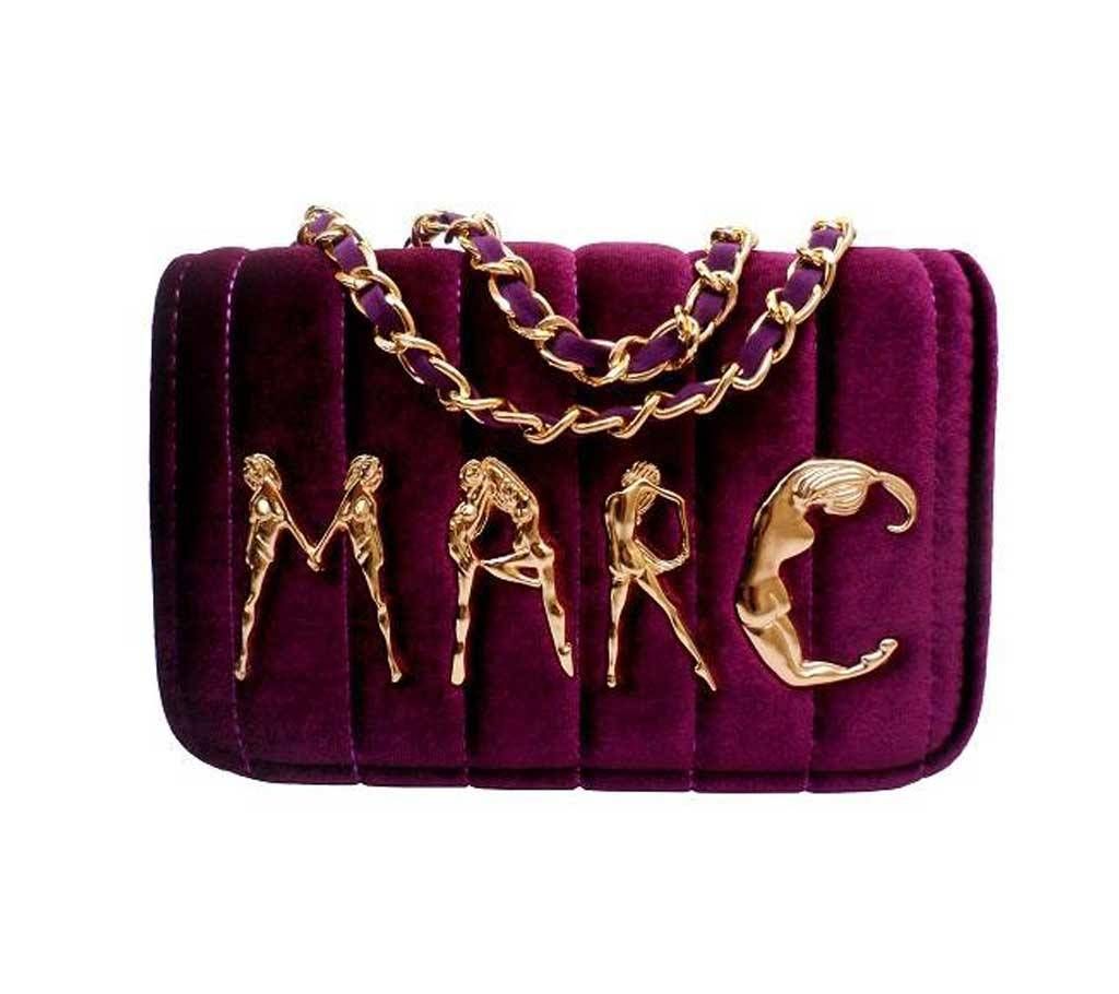 Purple Velvet Side Bag