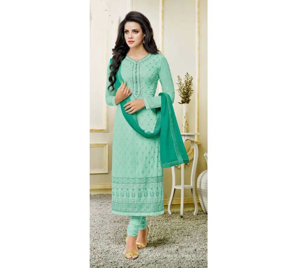 Unstitched soft Georgette embroidery three piece